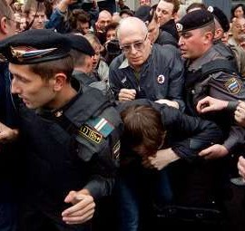 Former Exile Columnist Eduard Limonov Arrested Along With 150 Anti-Kremlin Protesters...Putin Warned Protesters "You are going to get beaten with a club. It’s as simple as that"...