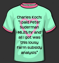 T-shirt: Charles Koch: "I paid Peter Suderman $6.25/hr and all I got was this lousy farm subsidy analysis"