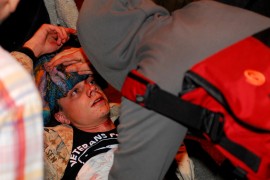 protester shot oakland