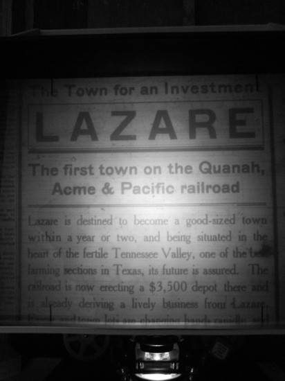 Lazare Townsite Advertisement Quanah Tribune-Chief
